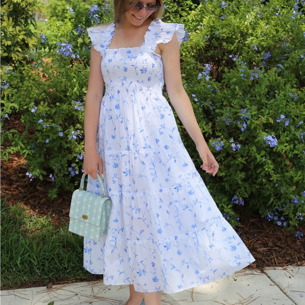 Hill House Ellie Nap dress in blue botanical